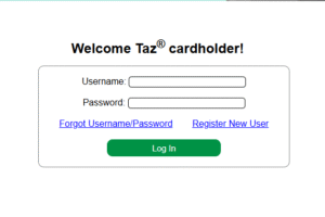 Taz credit card login